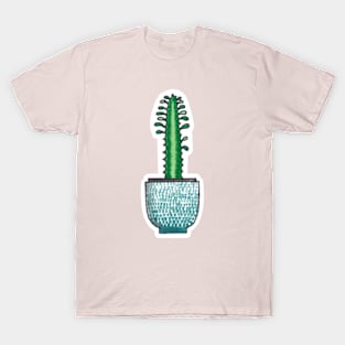 African Milk Thistle - House Plant Watercolour T-Shirt